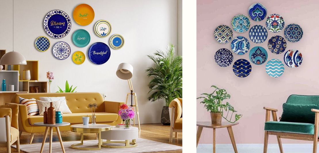 How to hang attractive plates on wall for home décor?